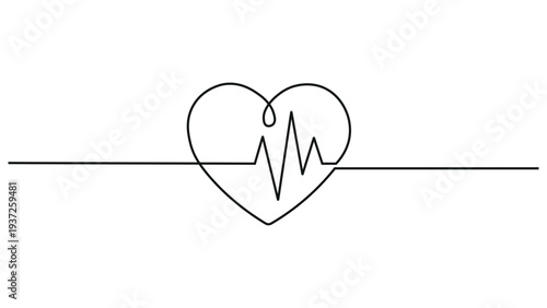 A heart with an ecg rhythm line