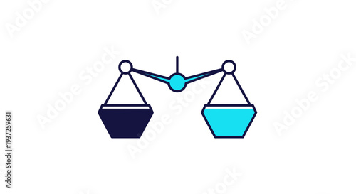 Equilibrium Symbol Featuring Balancing Scales Indicating Fairness, Justice, and Harmony Perfectly