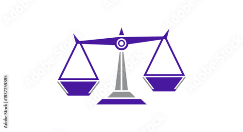 Equilibrium Symbol Featuring Purple, Grey Tones in a Graphic Representation of Balance