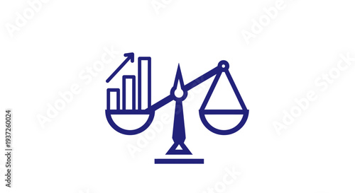 Financial Equilibrium Represented by Scales and Growth, Balanced Business and Economics