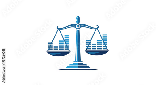 Financial Equilibrium Representation With Balance Scale And Data Visualization Concept