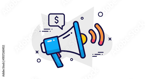 Megaphone icon symbolizing loud announcement and communication.