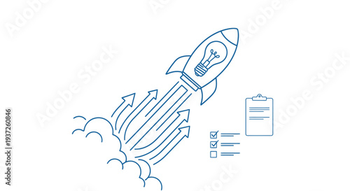 Rocket Launching with Checklist and Progress Indicators.