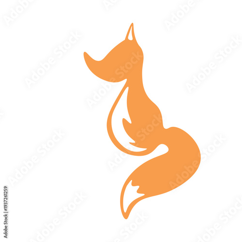 Cute fox baby isolated. Funny chanterelle animals. Card, postcards for kids. Little pup smiling. Flat vector illustration for banner, card, wallpaper, poster.