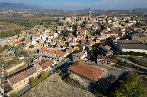 Aerial view of Briones, La Rioja, Spain