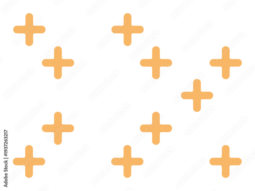 Obraz premium Orange Plus Signs on White Background Pattern