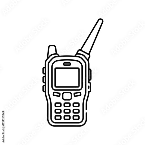 Black and white walkie talkie device.