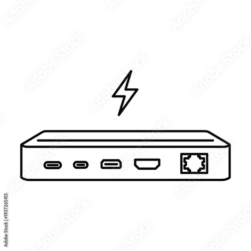 External Hard Drive with Power Symbol.