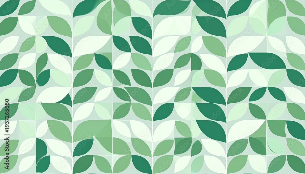 Green leaf seamless pattern geometric background nature design vector illustration