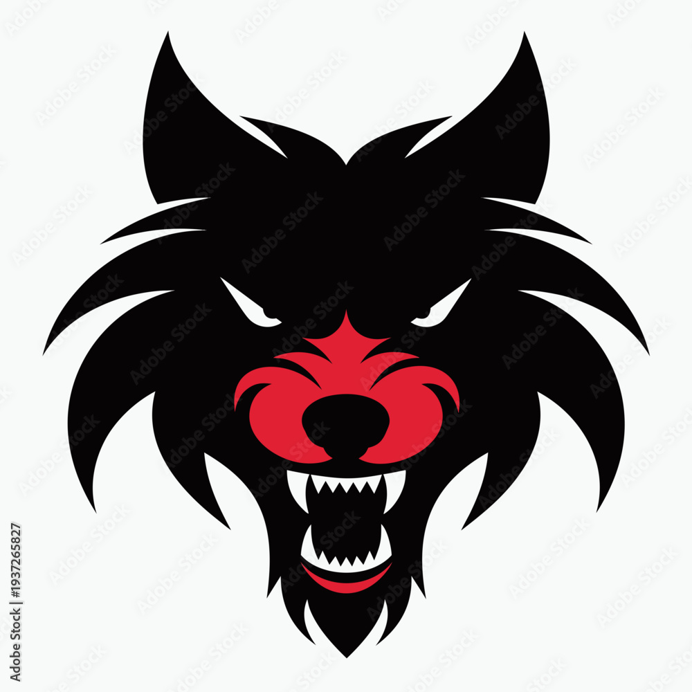 Fototapeta premium Angry wolf head vector illustration .