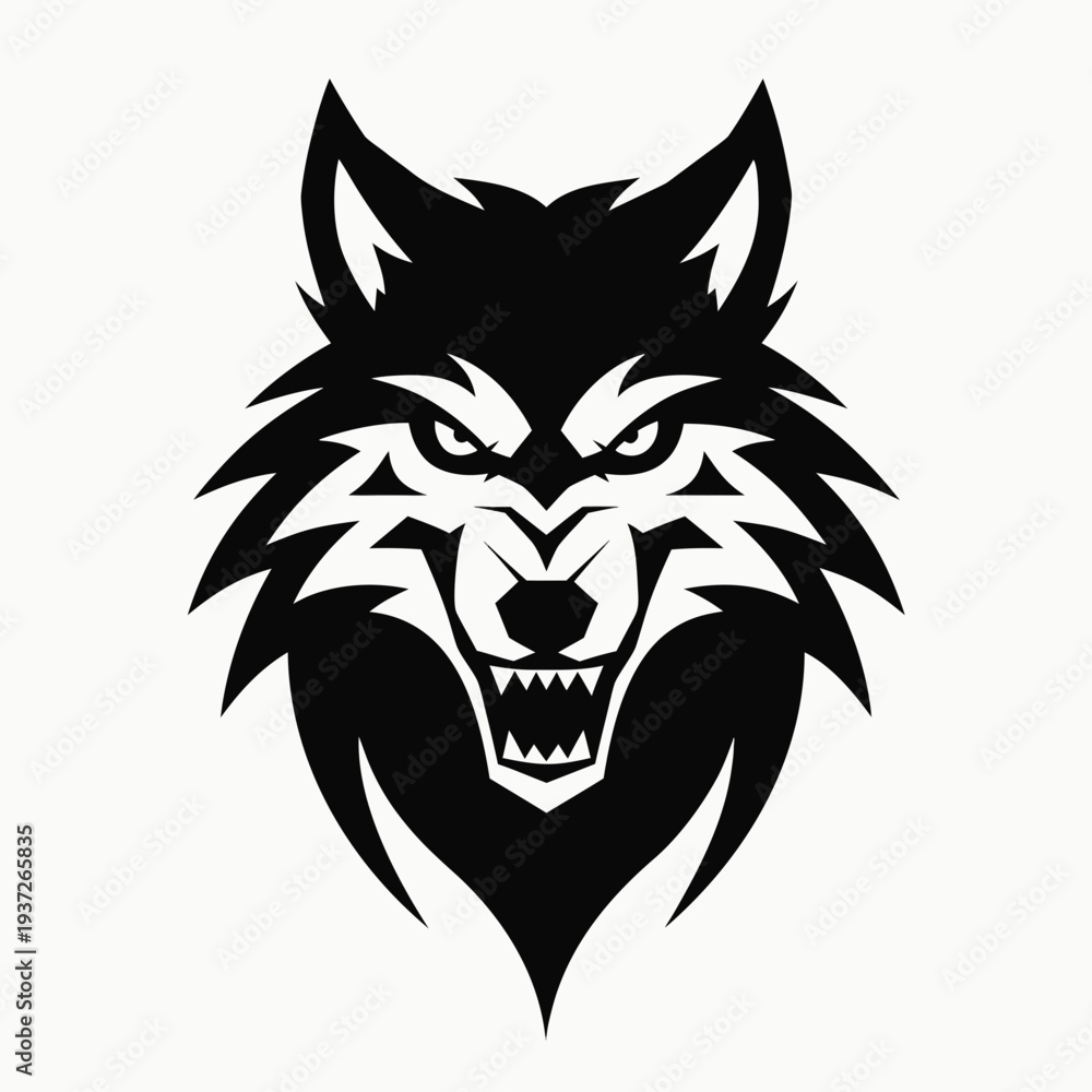 Obraz premium Angry wolf head vector illustration .