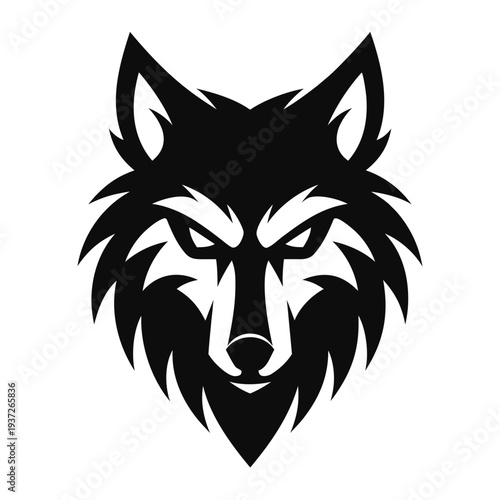 Angry wolf  head  vector illustration .