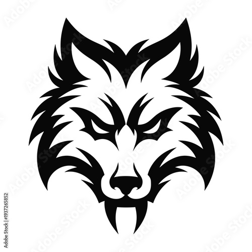 Angry wolf  head  vector illustration .