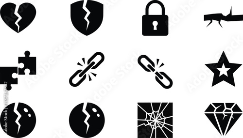 Security and protection icon set flat design vector illustration scalable graphic art isolated on white