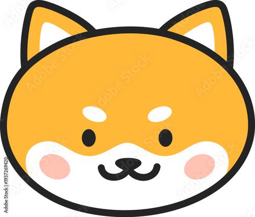 Shiba inu kawaii avatar. Japanese dog head