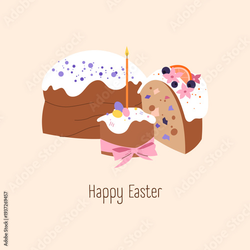 Happy Easter Cakes Greeting Card