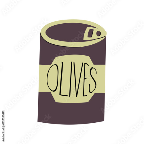 Olives Food Can Flat Icon