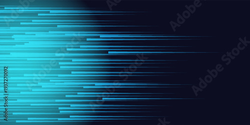 High speed lines moving technology concept. stripes lines with blue light. speed movement pattern and motion blur over dark blue background. Vector Illustration. See Less