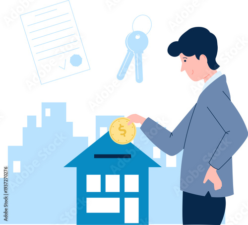 Mortgage payment. House owner invest money in property