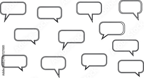 Speech bubble icons collection, chat message bubbles, communication dialog symbols for messaging apps vector set