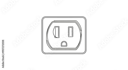 Electrical outlet socket drawing.