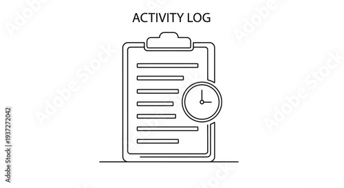 Activity Log Clipboard with Clock Icon.