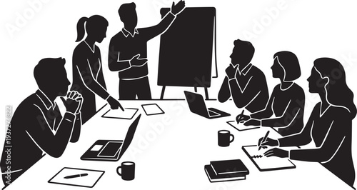 group meeting in trading market office discussing about bitcoin