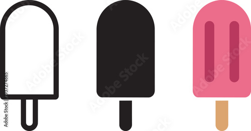 Popsicle icon vector for web and app with different style and design frozen dessert food