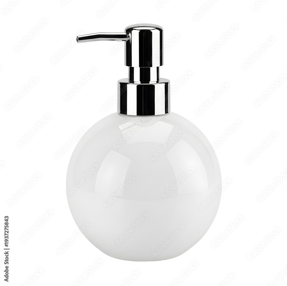 Obraz premium White soap dispenser with chrome pump transparent background