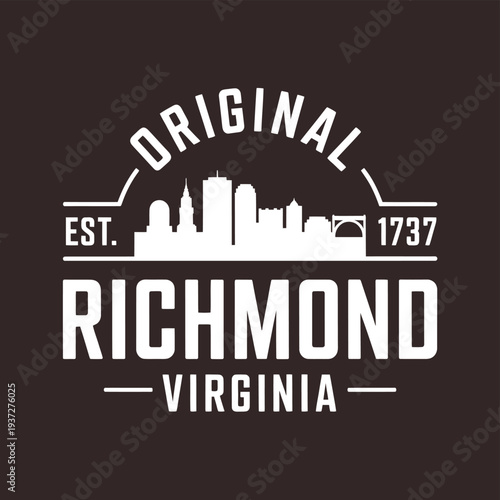 Original richmond virginia skyline emblem with establishment date details