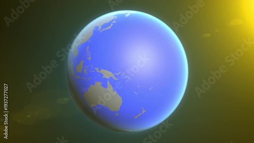 The animation shows a graphic representation of the earth and highlights the location and map of Samoa colored red.
