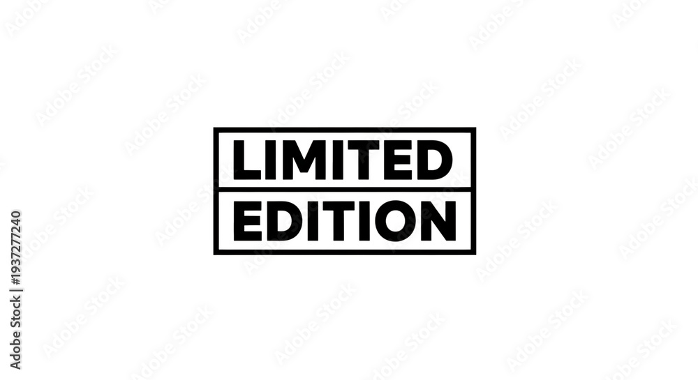 Obraz premium Black and white limited edition text logo design on a plain background