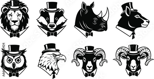 Minimalist geometric mountain peak icons with black solid silhouette and thin line art style for modern outdoor adventure logo design