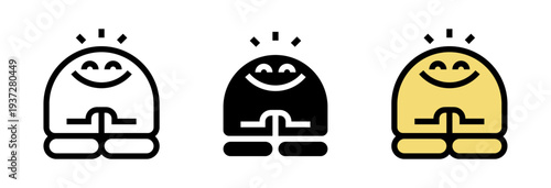 Conjunto de iconos de meditación. Bienestar mental, relajación consciente, equilibrio emocional, salud interior. Ilustración vectorial