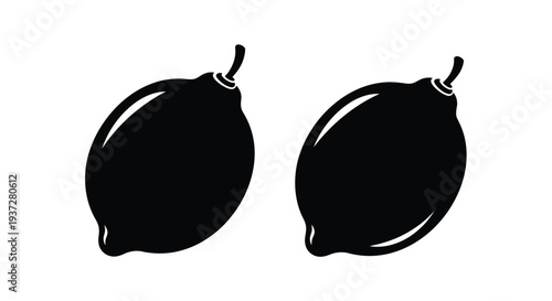 Two dark lemons presented side by side a striking silhouette