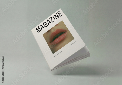 Floating Hard Cover Magazine Mockup