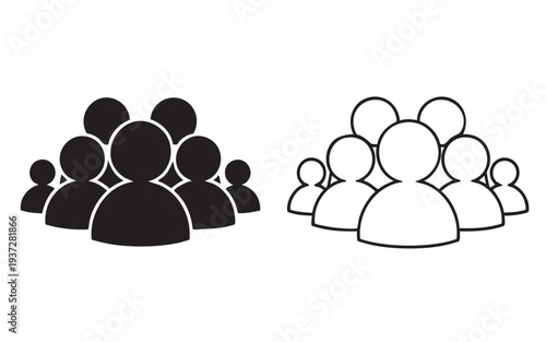 Set of 2 people group icons vector
