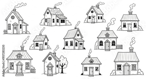 Collection of Simple House Illustrations.