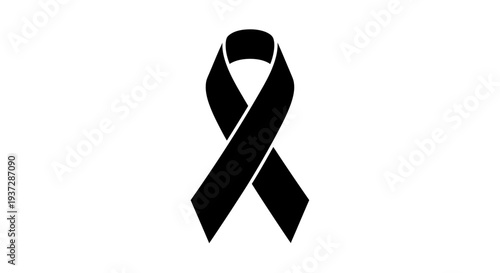 Black Awareness Ribbon Symbolizing Mourning and Support