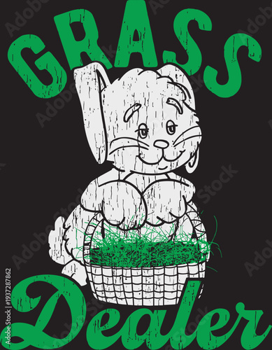 Mens Grass Dealer Easter Bunny SVG