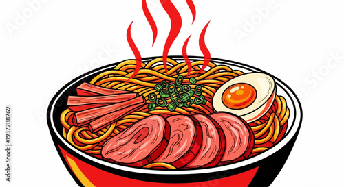 Delicious Ramen Noodle Soup Bowl.