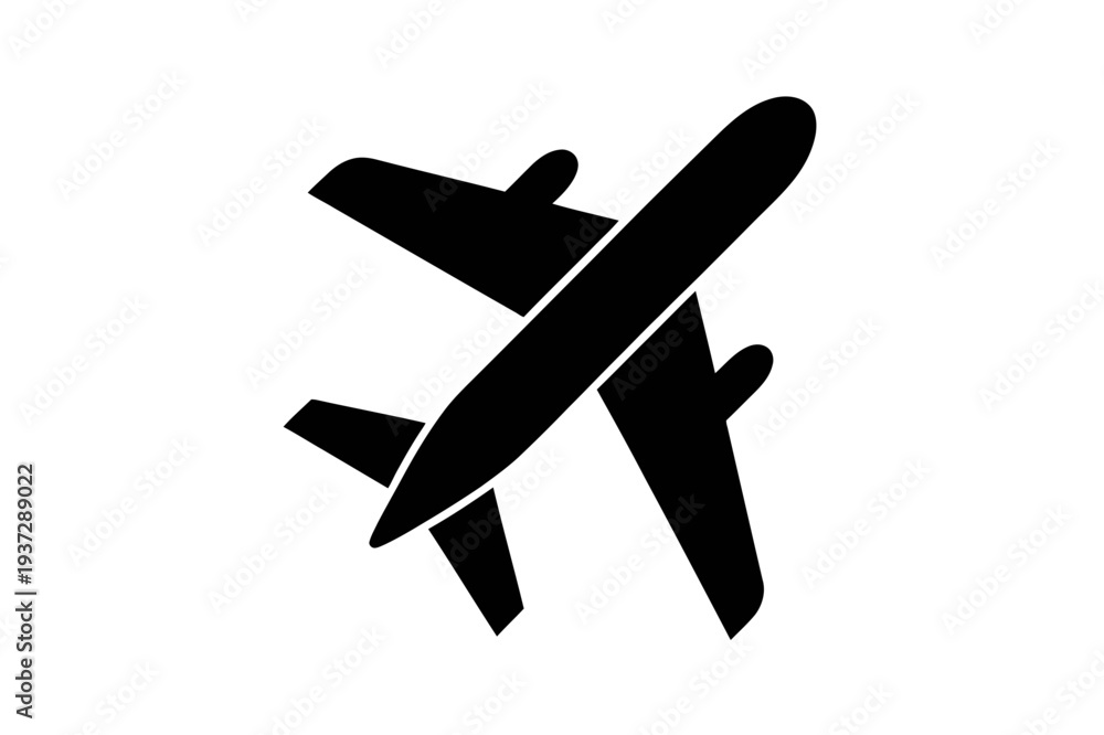 Obraz premium Black airplane icon vector