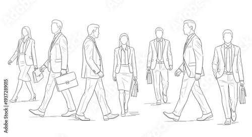 Group of Business People Walking.