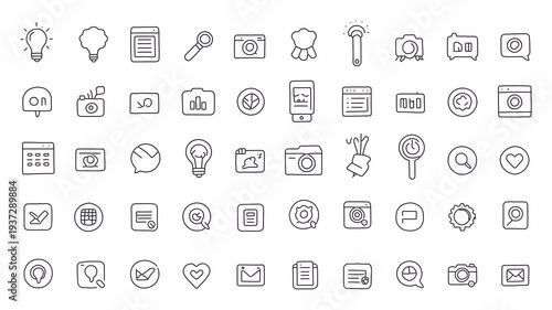 Business nature and food mix icons hand-drawn doodle animation 4k with alpha channel on transparent background.