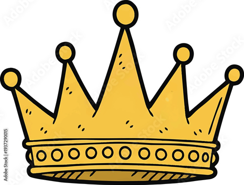 Cutout Golden royal silhouette of a crown icon.