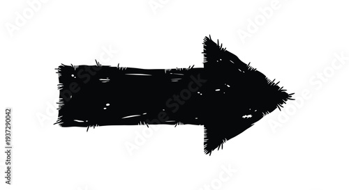 A roughly drawn black arrow pointing to the right on a white background