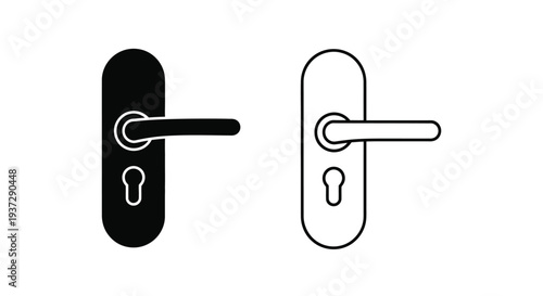 Two door handle designs one black one white both with keyholes