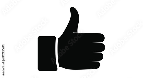 Simple black silhouette of a hand giving a thumbs up gesture