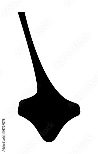 Vector illustration of asymmetrical one shoulder swimsuit. Minimal female beachwear design isolated on white background.