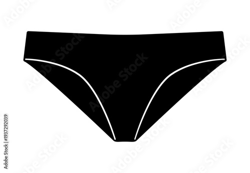 Minimal vector illustration of women bikini bottom. Simple female swimwear design isolated on white background.